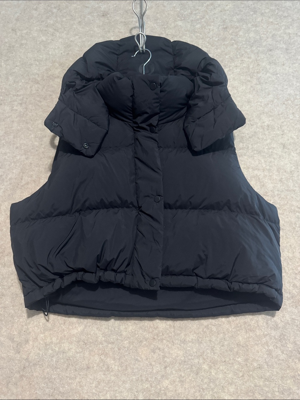 Lululemon Athletica Black Quilted Puffer Hooded Vest Size12